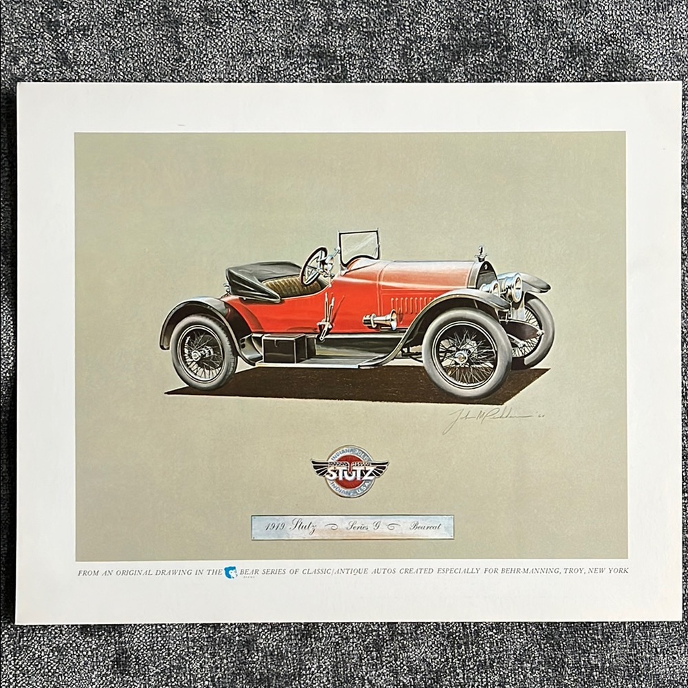 1919 Stutz Series G Bearcat Print Art Print